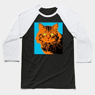 CAT POP ART BLUE Baseball T-Shirt